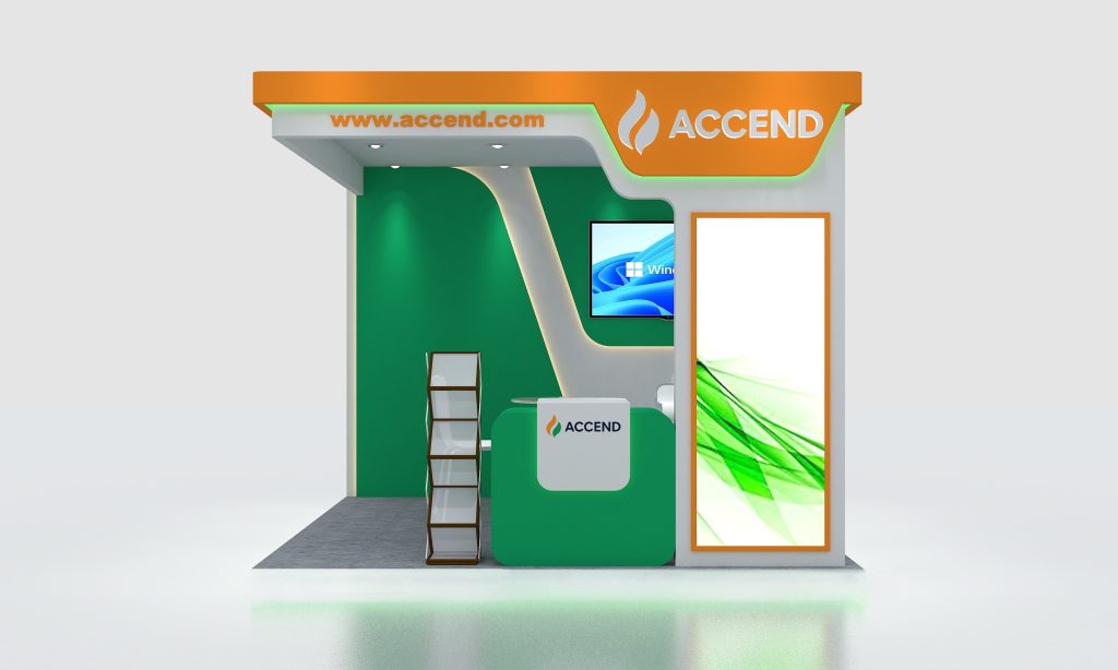 Vivid 10x10 custom trade show booth rental Orlando Chicago Atlanta & nationwide front view