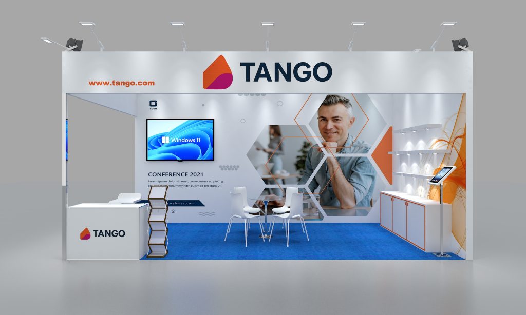 Apexion 10x20 custom trade show booth rental Orlando Chicago Atlanta & nationwide front view