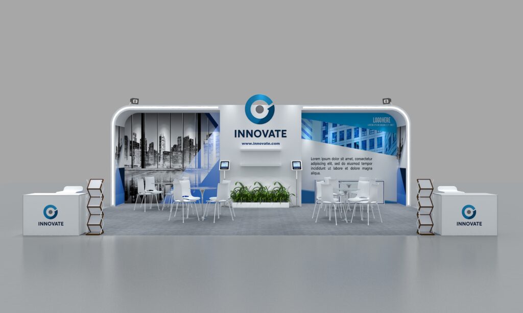 Calyvera 20x30 custom trade show booth rental Orlando Chicago Atlanta & nationwide front view