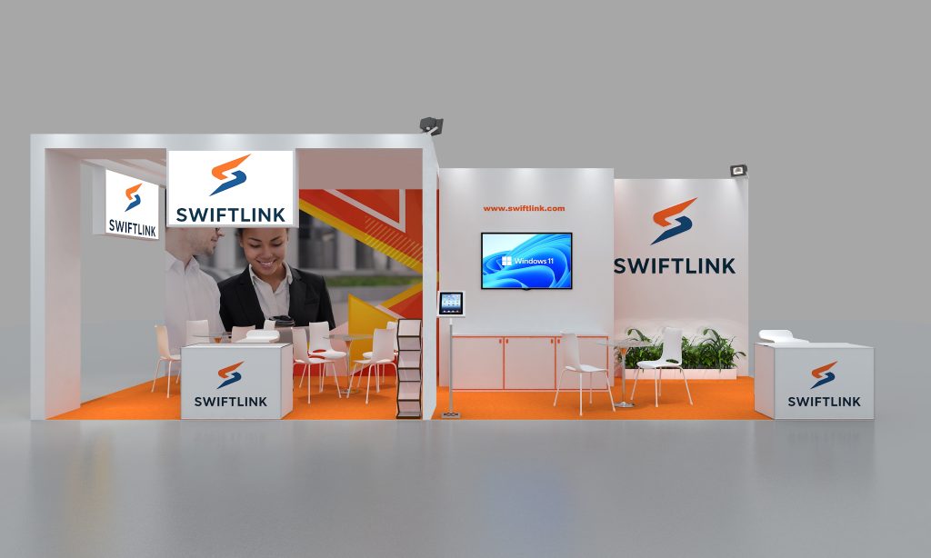 Liora 10x30 custom trade show booth rental Orlando Chicago Atlanta & nationwide front view